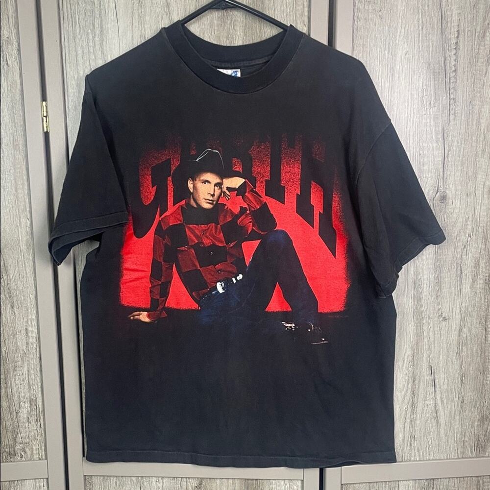 Vintage 90s Garth Brooks On Tour Black Cotton T Shirt Unisex Large